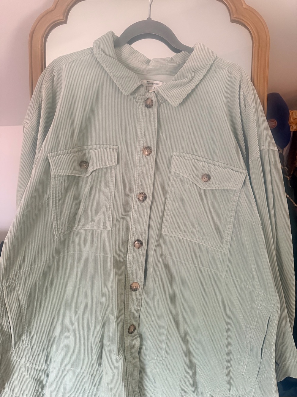 Madewell Sage Green Button-Front Utility Jacket - Picture 2 of 6